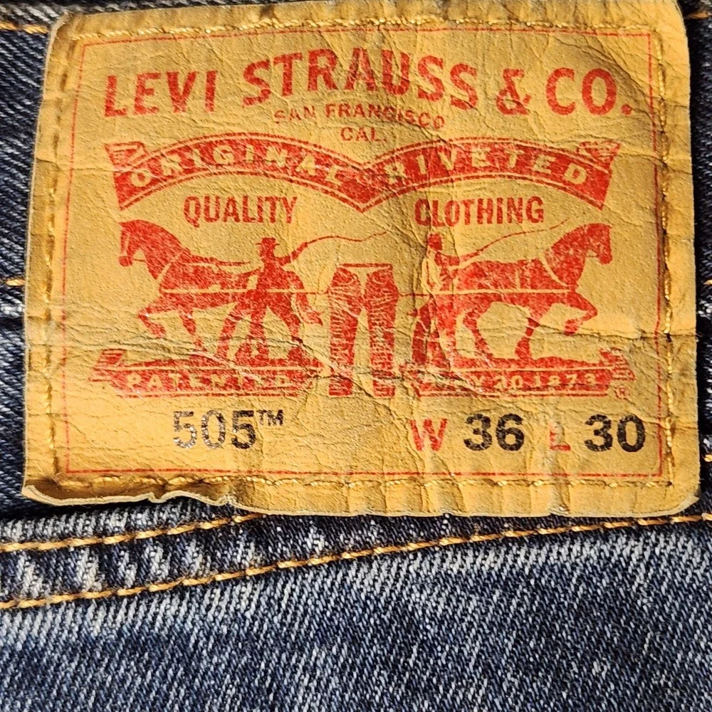 Levi's‎ 505 Regular Fit Jeans Mens 36x30 Blue Excellent Straight Leg Denim